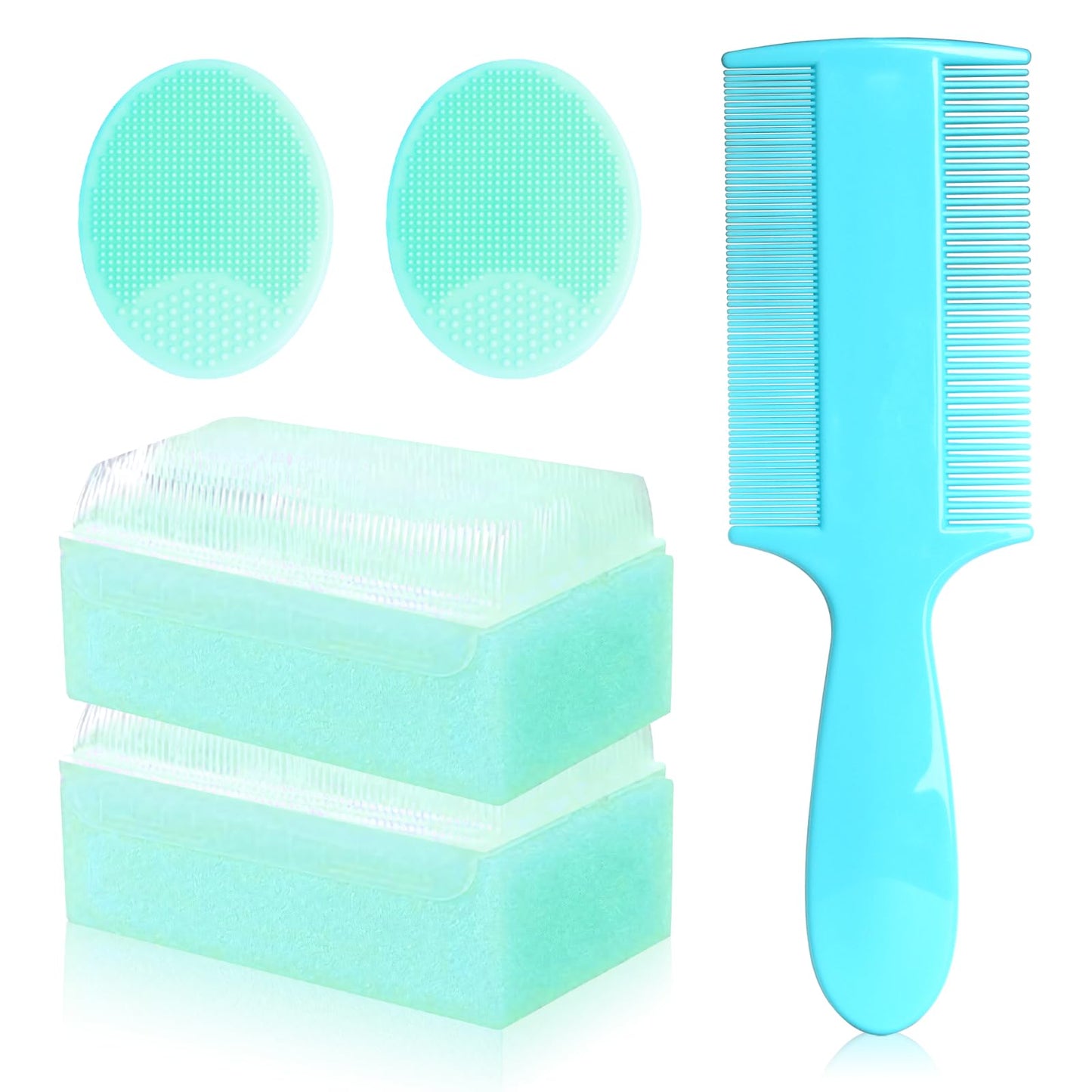 Cradle Cap Brush For Babies, 5Pcs Cradle Cap Treatment Set With Soft Bristle Brushes Silicone Scrubber Long Comb For Newborn Bat