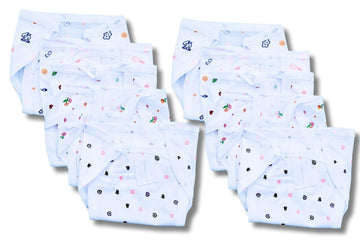 Sunuo Washable Reusable Multicolor Hosiery Cotton Diapers, Nappies, Langots For Newborn Babies (06 Months), Pack Of 10, Soft, B