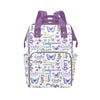 Workvalor Purple Butterfly Personalized Diaper Bag with Custom Name - Custom Baby Tote Backpack for Mom, Unique Gift for New Par