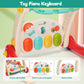 Cute Stone Baby Gym Play Mat & Baby Learning Walker, Baby Activity Mat With Play Piano, Musical Activity Center With Lights, Bab