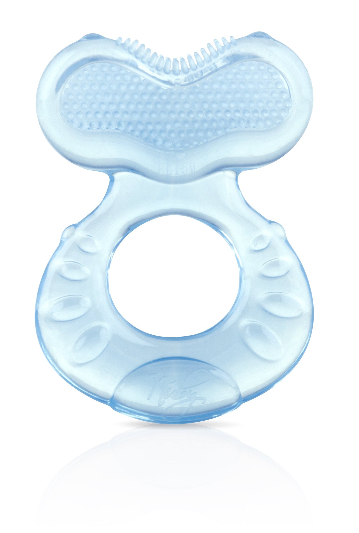 Nuby Silicone Teethe-eez Teether with Bristles, Includes Hygienic Case, Colors May Vary