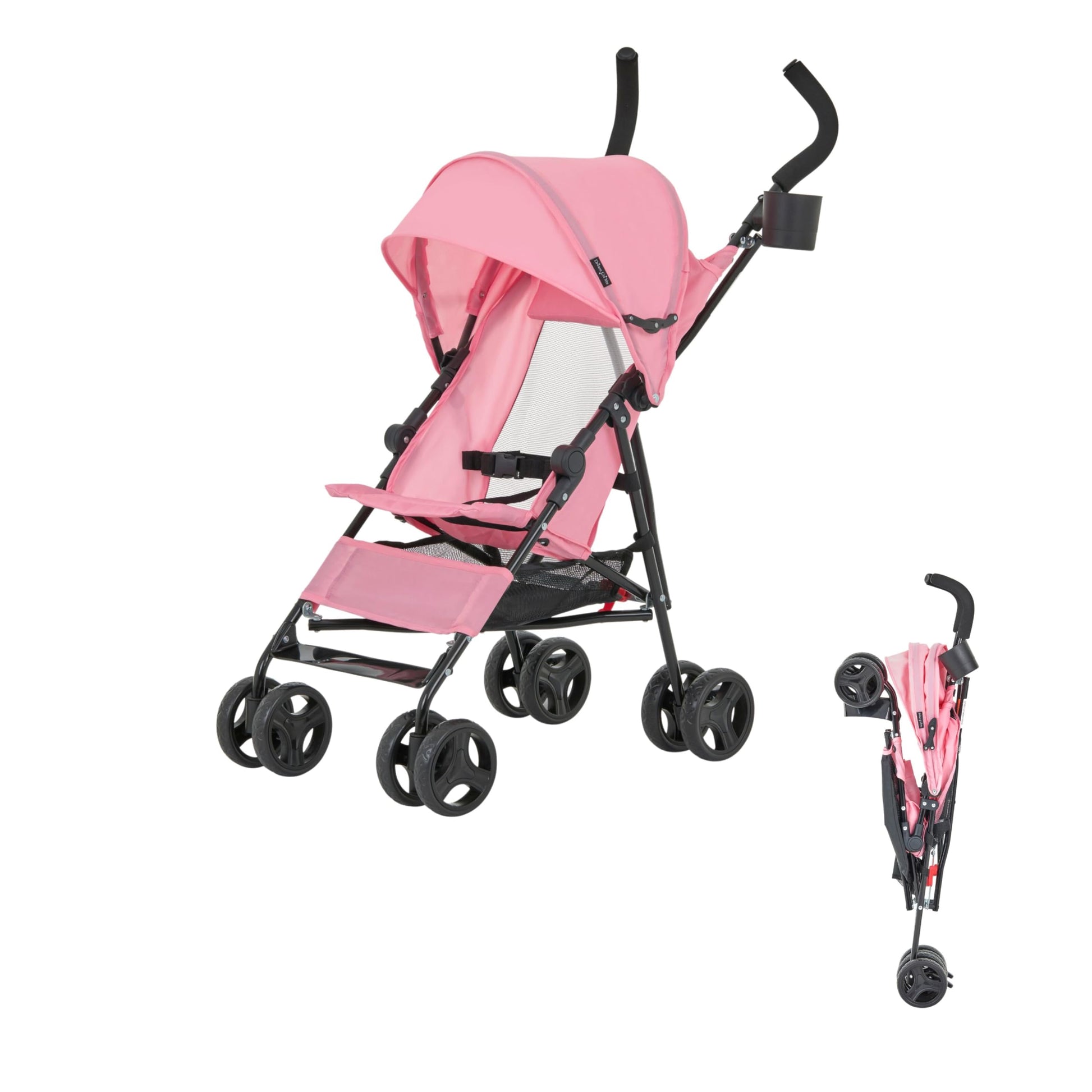 Dream On Me Rover Convenience Baby Stroller in Pink, Lightweight & Compact Umbrella Stroller, Easy one-Hand fold Travel Stroller