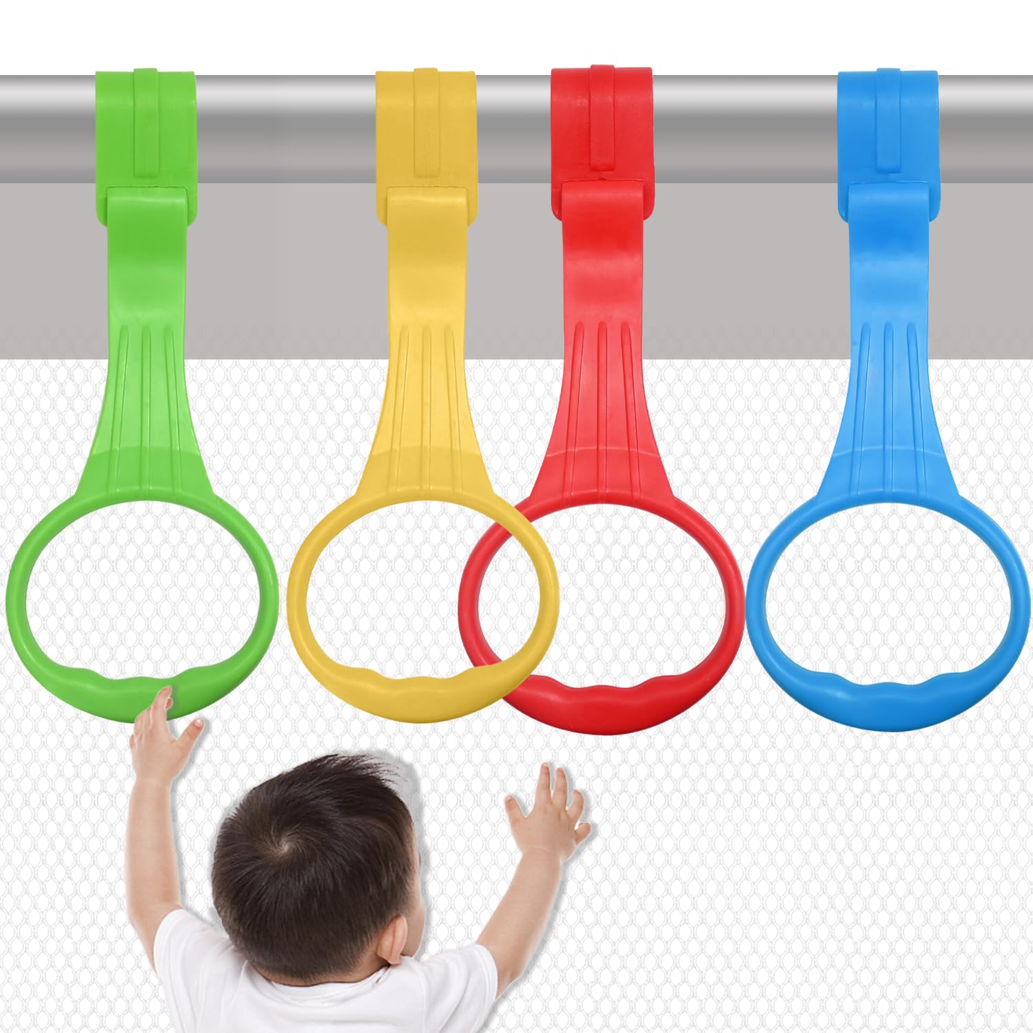Baby Pull Up Ring Learn To Walk Stand Up Assist, Universal For Baby Playpen Or Crib - 4 Colors