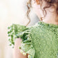 2Bunnies Girl Baby Toddler Vintage Lace Pom Pom Flutter Sleeve Easter Birthday Outfit Dress (Sage, 3T)
