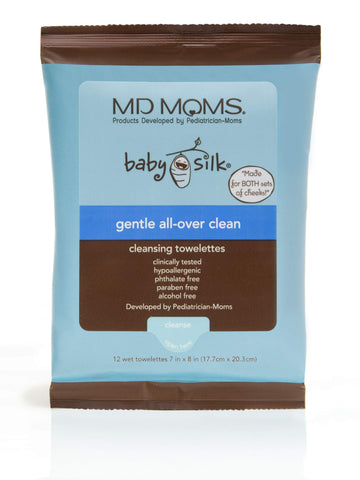 Baby Wipes By Md Moms - Sensitive Eczema Approved Hypoallergenic Cleansing Towelettes For Sensitive Skin (12 Ct Travel Pouch)