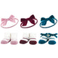 Hudson Baby Baby Girls' Headband And Socks Giftset, Burgundy Pink Teal, One Size