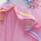 Fmyfwy Unicorn Costume For Girls Birthday Pageant Party Dress Halloween Christmas Sleeveless Long Tulle Ball Gown W/Headband Pin