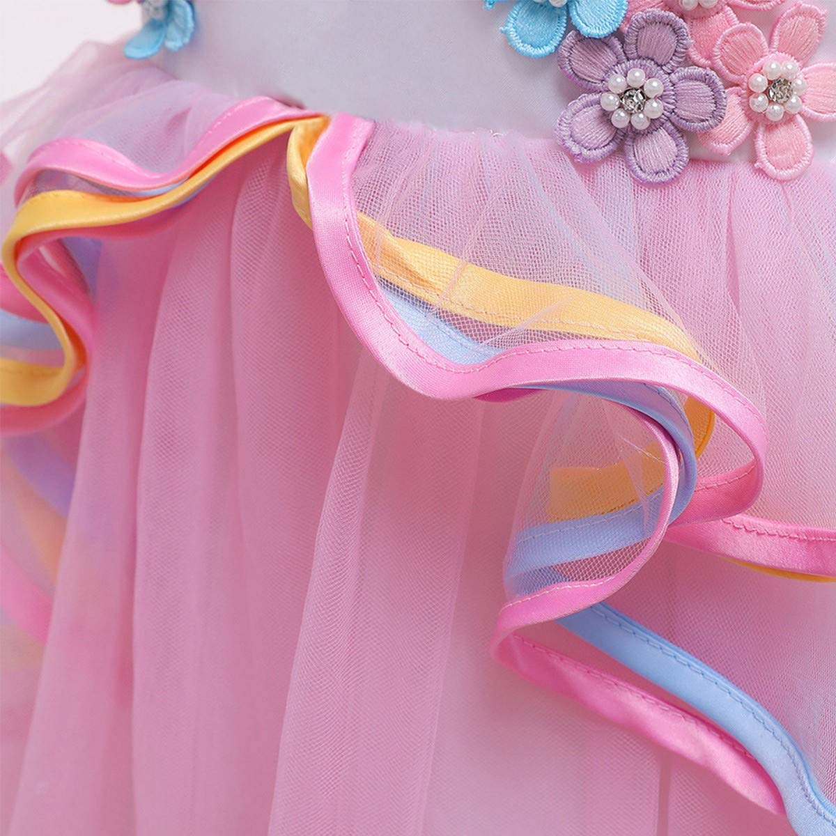 Fmyfwy Unicorn Costume For Girls Birthday Pageant Party Dress Halloween Christmas Sleeveless Long Tulle Ball Gown W/Headband Pin