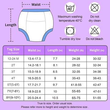 Big Elephant 10 Packs Baby Girls' And Boys' Potty Training Pants, 100% Cotton Absorbent Training Underwear For Toddler, 9-10Y