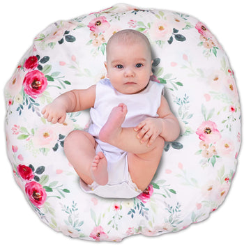 Floral Newborn Lounger Pillow Cover, Lounger Cover For Boys Girls,Pink Flower, Snugly Fit Infant Lounger For Baby, Infant Remova
