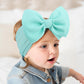 Lanmerry Big Bows Headbands For Baby Girls - Waffle Large Hair Accessories, Infant Toddler Headwrap 3 Pack Purple Ivory Light Bl