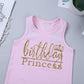 CM C&M WODRO Toddler Kids Baby Girls Birthday Princess Outfits Vest Sleeveless Tank Top Dot Mesh Tutu Skirt 2PCS Summer Skirt Se