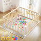 Baby Wooden Playpen for Toddler and Babies - 43 x 43 x 24 Inch Easy to Assemble Baby Playpen with 2 Handles & 30 Ocean Ball - Ba