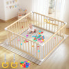 Baby Wooden Playpen for Toddler and Babies - 43 x 43 x 24 Inch Easy to Assemble Baby Playpen with 2 Handles & 30 Ocean Ball - Ba