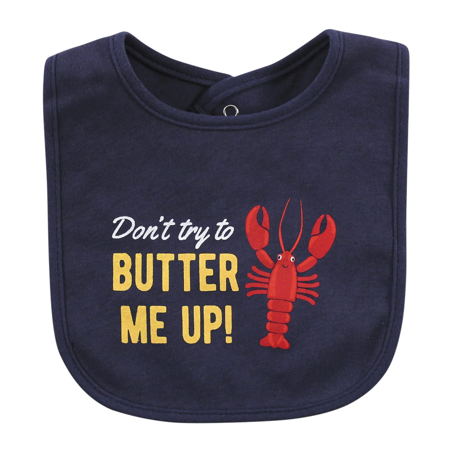 Hudson Baby Unisex Baby Cotton Bibs, Butter Me Up Lobster, One Size