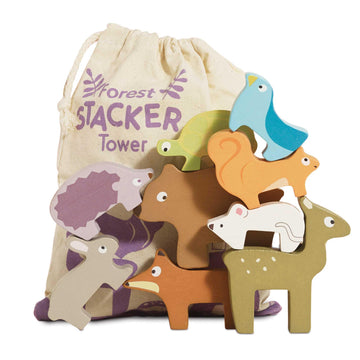 Le Toy Van - Wooden Petilou Forest Stacker Puzzle & Bag Educational Balancing Activities Toy | Great Gift for Kids and Toddlers 