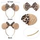 Undehaac Bows Mouse Ears Headband - 2 Pcs Cute Sequin Headband For Women And Girls, Suitable For Halloween Variety Holiday Party