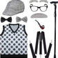 Attbea Old Man Costume For Kids 100 Days Of School Costume For Boys With Old Man Hat, Old Person Glasses, Costume Cane Grandpa V