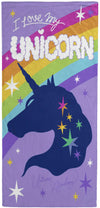 Jay Franco Unicorn Academy Bath Pool Beach Towel - Kids Purple Super Soft & Absorbent 100% Cotton Towel, Measures 28 X 58