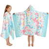 Girls Hooded Bath Towel, Oversized 50 L x 30 W for Ages 3 to 12 Kids, Quick Dry Lightweight Soft Microfiber Hood Beach Towel Co