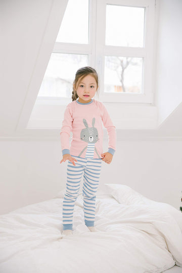 Vaenait Baby Kids Girls Boys Cotton Sleepwear Pajama 2Pcs Set Pink Bunny 12-18M/Xs