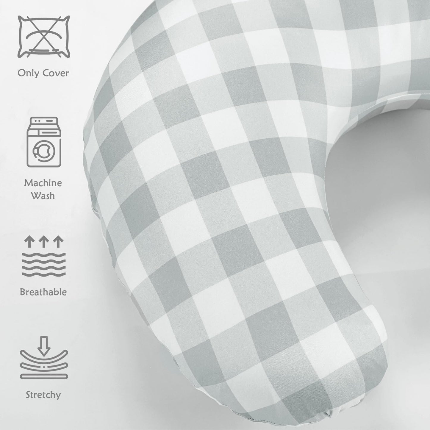 2 Pack Nursing Pillow Covers, Dayeeball Removable Nursing Covers For Breastfeeding Pillows, Stretchy And Soft Breastfeeding Pill