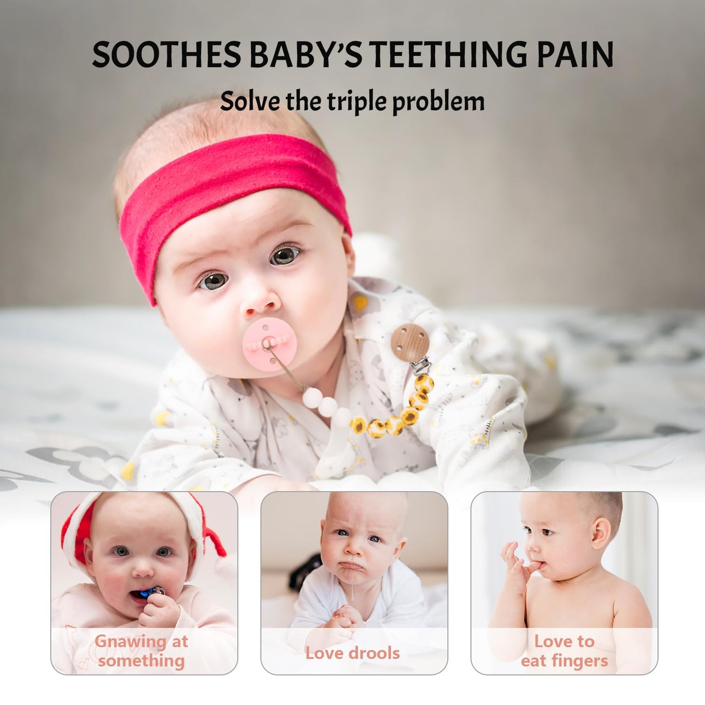 Misslili Pacifier Clips, 2Pcs Silicone Soother Clips, Bpa Free Pacifier Clip Pacifier Holder For Newborn Baby Boy Girl Gifts, Su