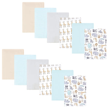 Hudson Baby Unisex Baby Flannel Burp Cloth 12Pk, Kangaroo, One Size