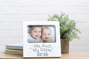 Kate & Milo Me and My Sister Picture Frame, Baby Sibling Keepsake Photo Display, Big Brother or Sis Gift, Elephants, 4    x 6