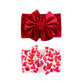 Heart Baby Bow For Baby Girls Large Hair Bows Red Headband Wide Newborn Bows Newborn Bows Headbands Hairbands Hair Accessories.(