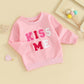 Socutebabe Toddler Girl Valentines Outfit Kiss Me Shirts Crewneck Sweatshirt Pullover Tops Infant Baby Spring Clothes (Kiss Me P