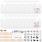 BOUBONI 88 Pcs DIY Baby Bibs Decorating Set Includes 18 White Bibs, 12 Fabric Markers, 24 Stencils, 33 Clothespins, 1 Hemp Rope 
