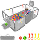 Large Playpen For Babies And Toddlers - Baby Ball Pit Kids Play Pen Sturdy Play Yard W/Basketball Hoop, Children'S Fence Play Ar