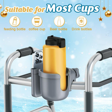 Guiseapue Stroller Cup Holder With Phone Holder, Bottle Holder For Wheelchair, Walker, Bike, Stroller Accessories For Uppababy,