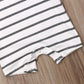 Iddolaka Newborn Summer Baby Boy Girl Romper Bodysuit Jumpsuit Playsuit One Piece Outfit Clothes (A-White Stripes, 18-24 Months)