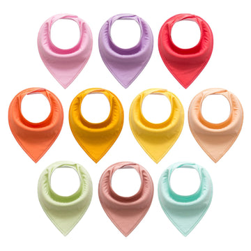 Little Tots Baby Bandana Drool Bibs For Boys, Girls, Baby Unisex Cotton Bibs 10 Pack Soft And Absorbent (Shining World)
