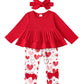 12 18 Months Girl Clothes My First Valentines Day Baby Girl Outfit Cute Red Heartpants Baby Girls Clothes 12-18 Months Fall Wint
