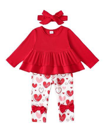 12 18 Months Girl Clothes My First Valentines Day Baby Girl Outfit Cute Red Heartpants Baby Girls Clothes 12-18 Months Fall Wint