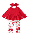 9-12 Months Girl Clothes Fall Winter Baby Girl Valentines Day Outfit Long Sleeve Red Heartpants Cute Baby Girl Clothes 9-12 Mont