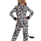 Girl'S Zebra Costume With Headband - Kid'S Zebra Jumpsuit - Child Safari Zoo Animal Halloween Costume Xl