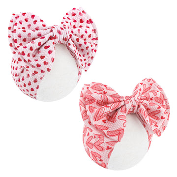 Yanjie Baby Bows For Girls Baby Headband Red Nylon Handmade Newborn Heart Headbands Infant Hair Bows Light Pink Hair Accessories