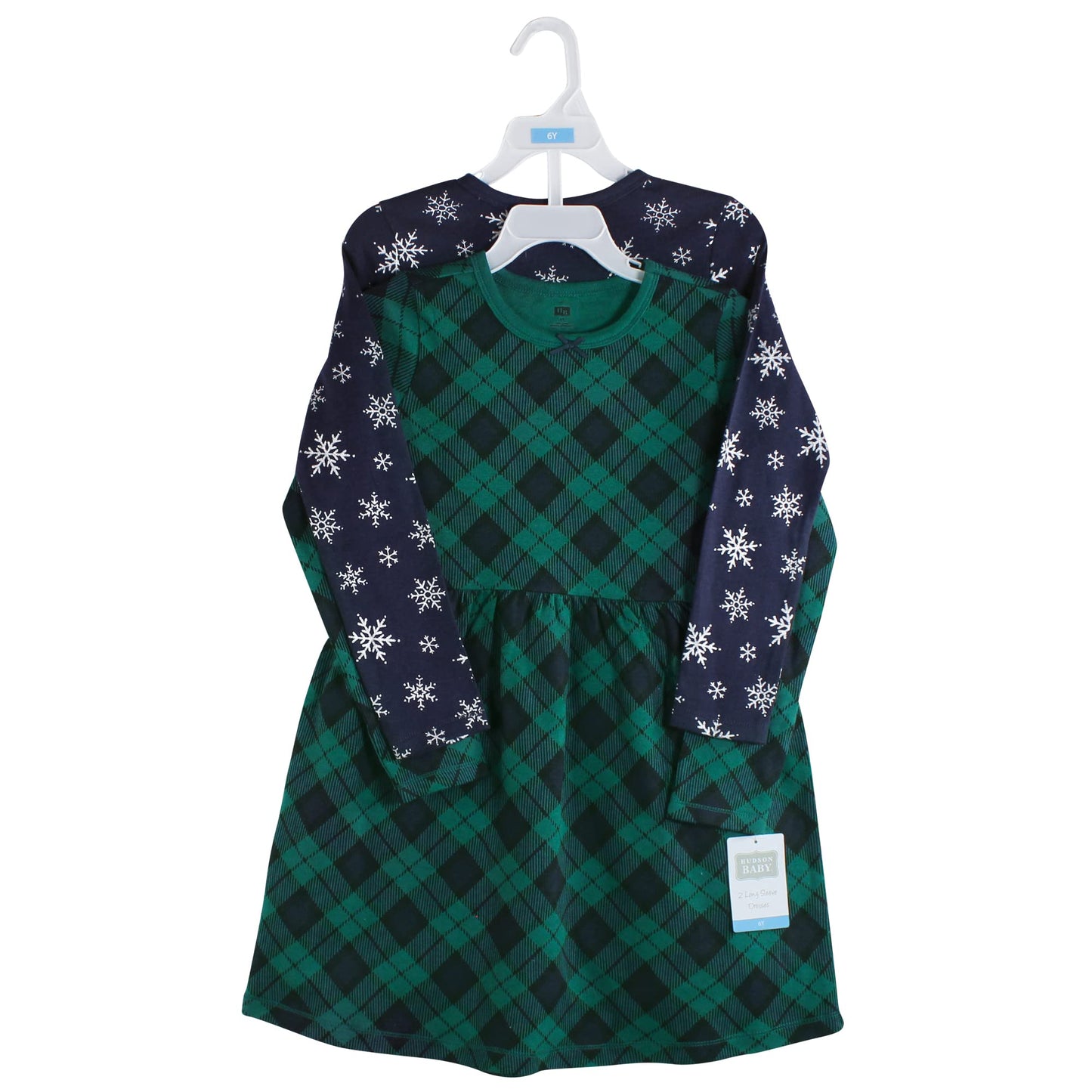 Hudson Baby Baby Girls Cotton Dresses Casual Dress, Black Watch Plaid, 18-24 Months Us