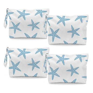 Fokongna 4PCS Favors Starfish Wet Bag Wet Dry Bag Beach Bags for Swimsuit Toiletry Bags Travel Essentials For Women, Beach Trave