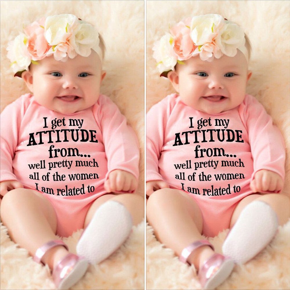 Alicado Newborn Infant Baby Girls Cotton Bodysuit Romper Jumpsuit Clothes Outfits (3-6Months) Pink
