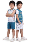 Mi Kidz Pure Cotton Half Sleeves TShirt, Sleeveless Tshirt And 2 Half Pant Set For Boys Kids| Kids Boys Tshirt And Half Pant Se