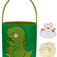 Jmhachy Cute Themed Easter Basket - Large Empty Felt Basket With Handle And Detachable Wings, Personalized Name Tag Patch, Perfe