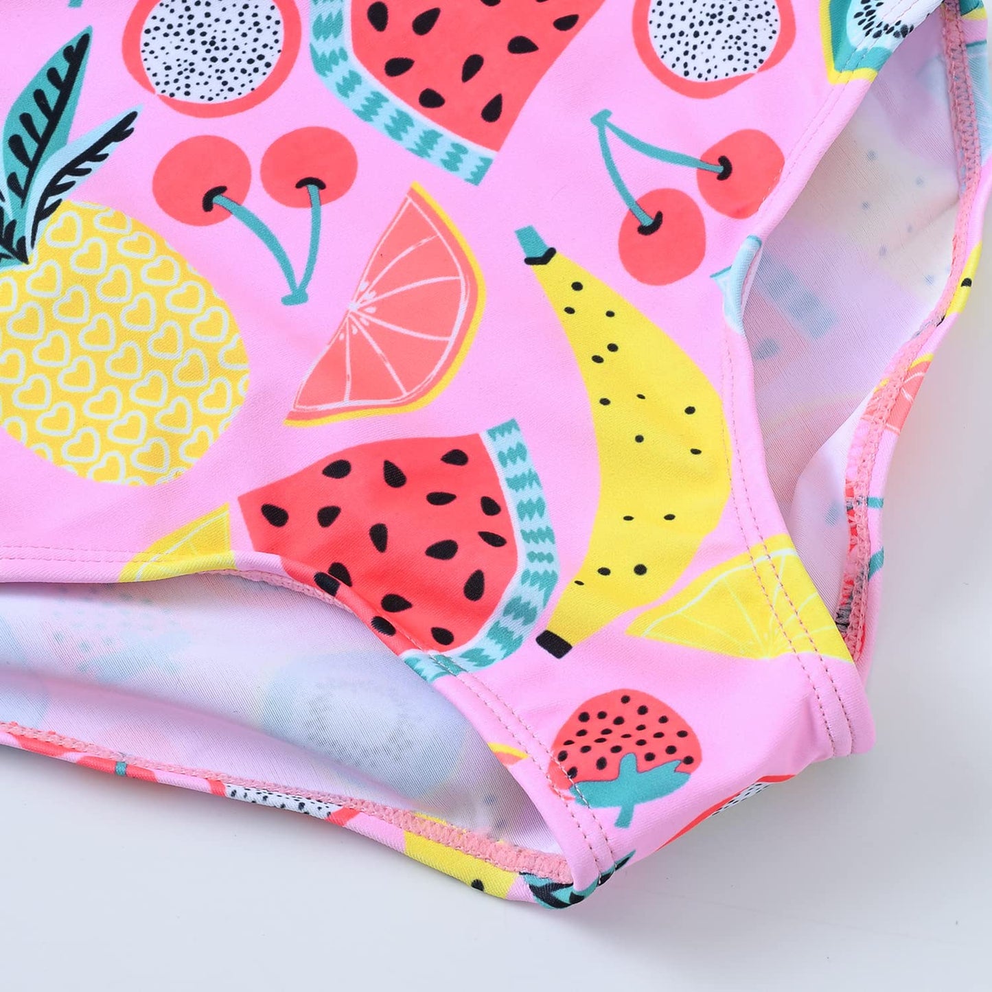 Kavkas Baby Girl Swimsuit Cute One Piece Bathing Suit With Sun Protection Ruffles Swimwear, 12 Months