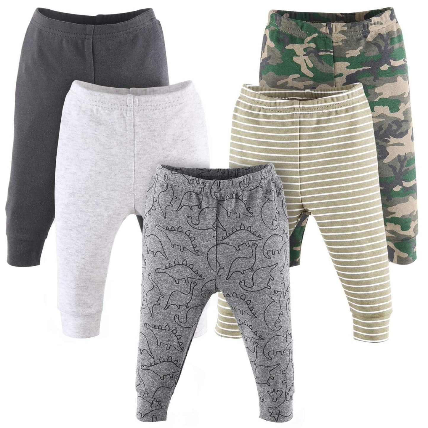 The Peanutshell 5 Pack Baby Boy Or Girl Pants Set - 100% Cotton Toddler Pants, 3-6 Boy Or Girl Clothes For Toddlers And Babies -