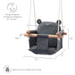 Secure Baby Swing Seat With Safety Belt - Baby Canvas And Wooden Swing Chair With Ear D  Cor Cushion - Hanging Indoor Swing For