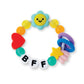 Infantino BFF Friendship Baby Teether - Soft Silicone Baby Teething Toy with Textures, Bright Colors, and Easy-Grip Design